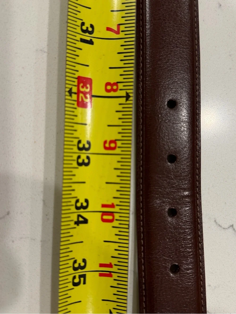 Men's Dark Brown Leather Dress Belt with Silver Buckle